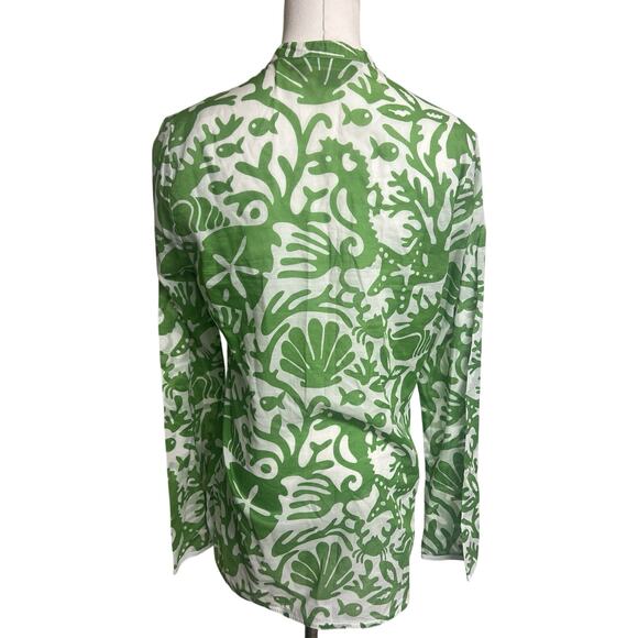 Vineyard Vines Women Long Sleeve Top M Blouse Tunic Lightweight Resortwear Beach - Picture 3 of 10